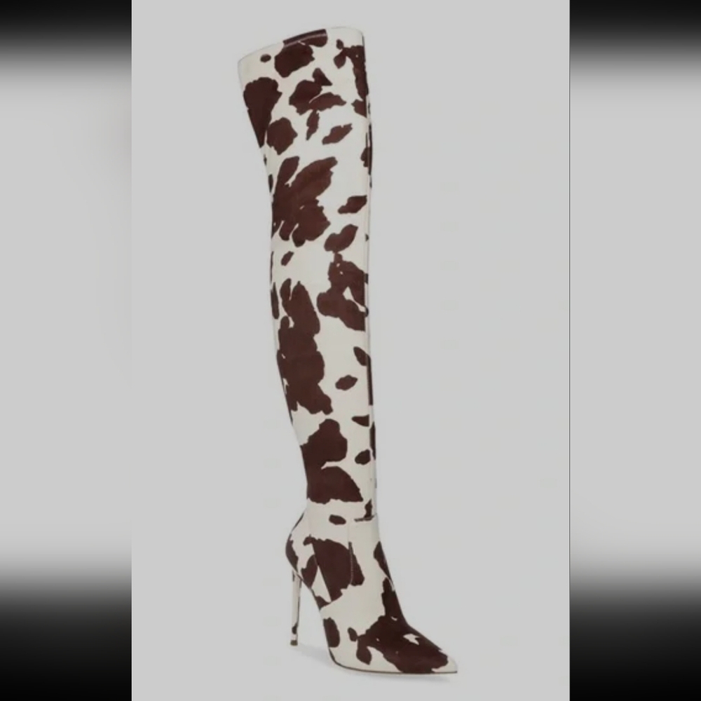 Steve Madden Vava Cow Print Over-the-Knee Boots
